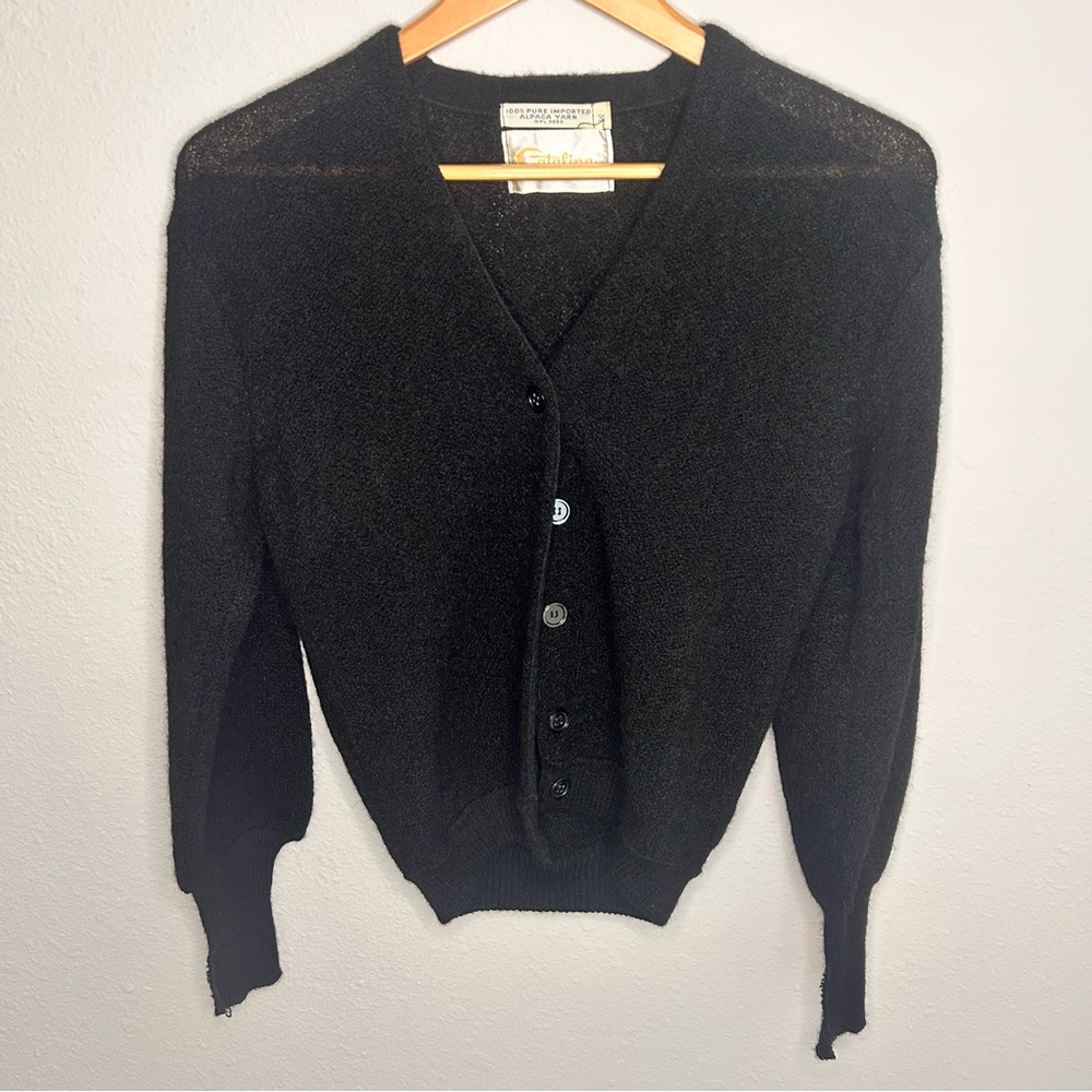 Catalina Alpaca Black Cardigan Size M